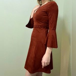Black Swan: Faux Suede Rust Dress (XS); Excellent Condition